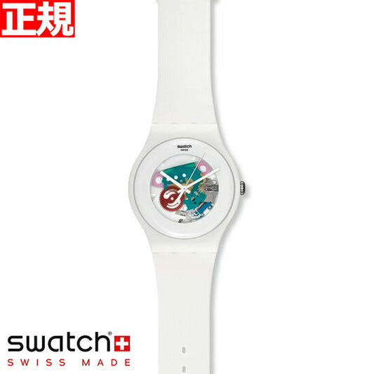 swatch スウォッチ 腕時計 メンズ レディース オリジナルズ ニュージェント ホワイトラッカード Originals New Gent WHITE LACQUERED SUOW100