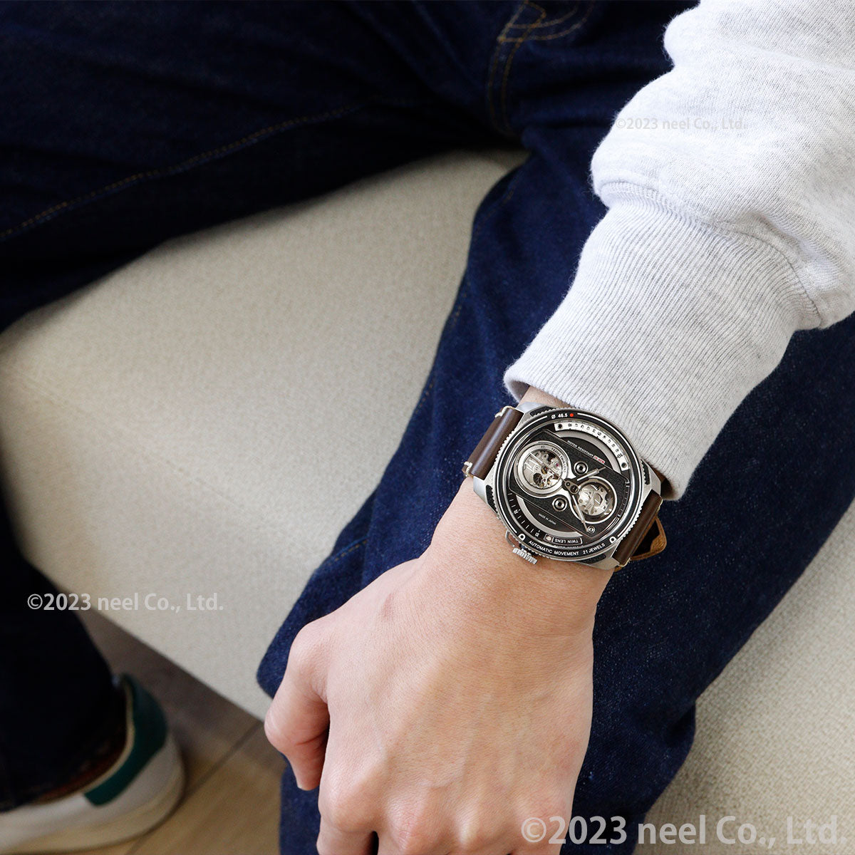 タックス TACS 腕時計 メンズ レディース ツインレンズ TWIN LENS 自動巻き TS2002A モダン シルバー