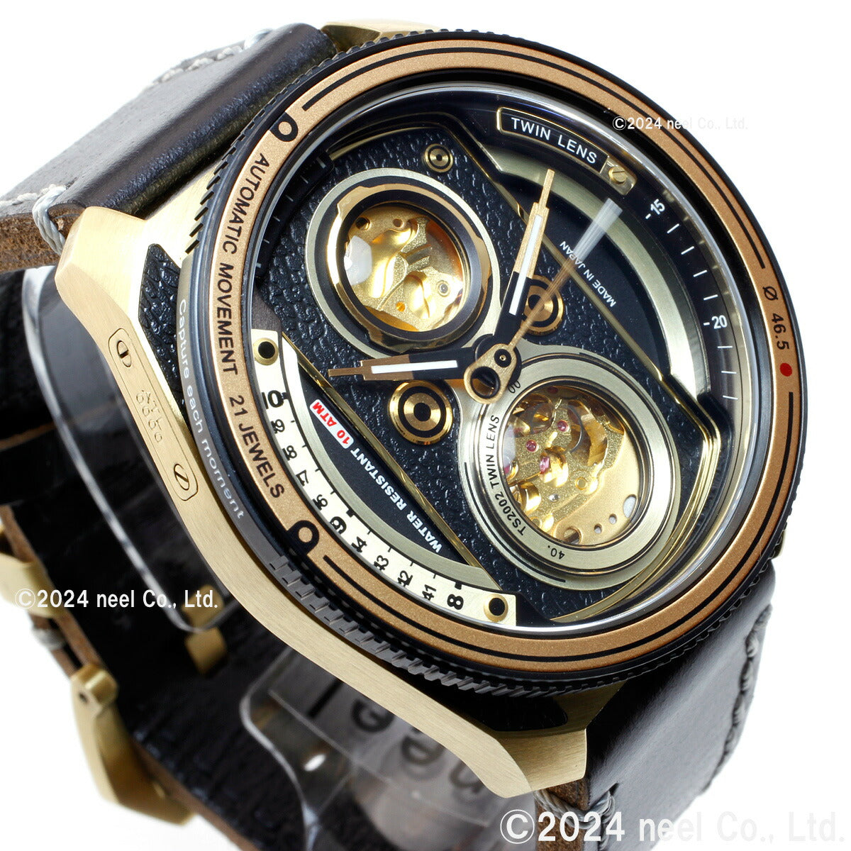 タックス TACS 腕時計 メンズ レディース ツインレンズ TWIN LENS 自動巻き TS2002B レトロ ゴールド