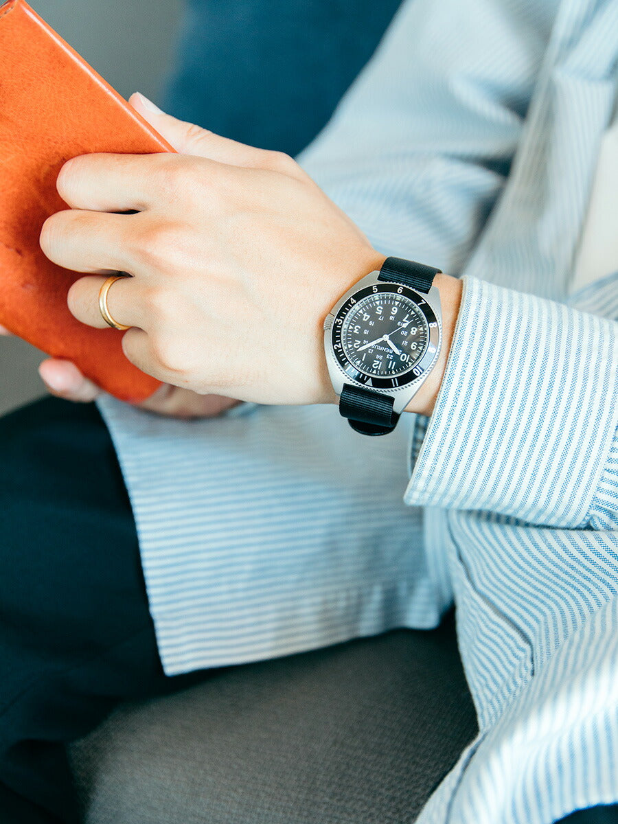 ベンラス BENRUS 腕時計 メンズ TYPE-II SILVER シルバー ミリタリーウォッチ 復刻モデル
