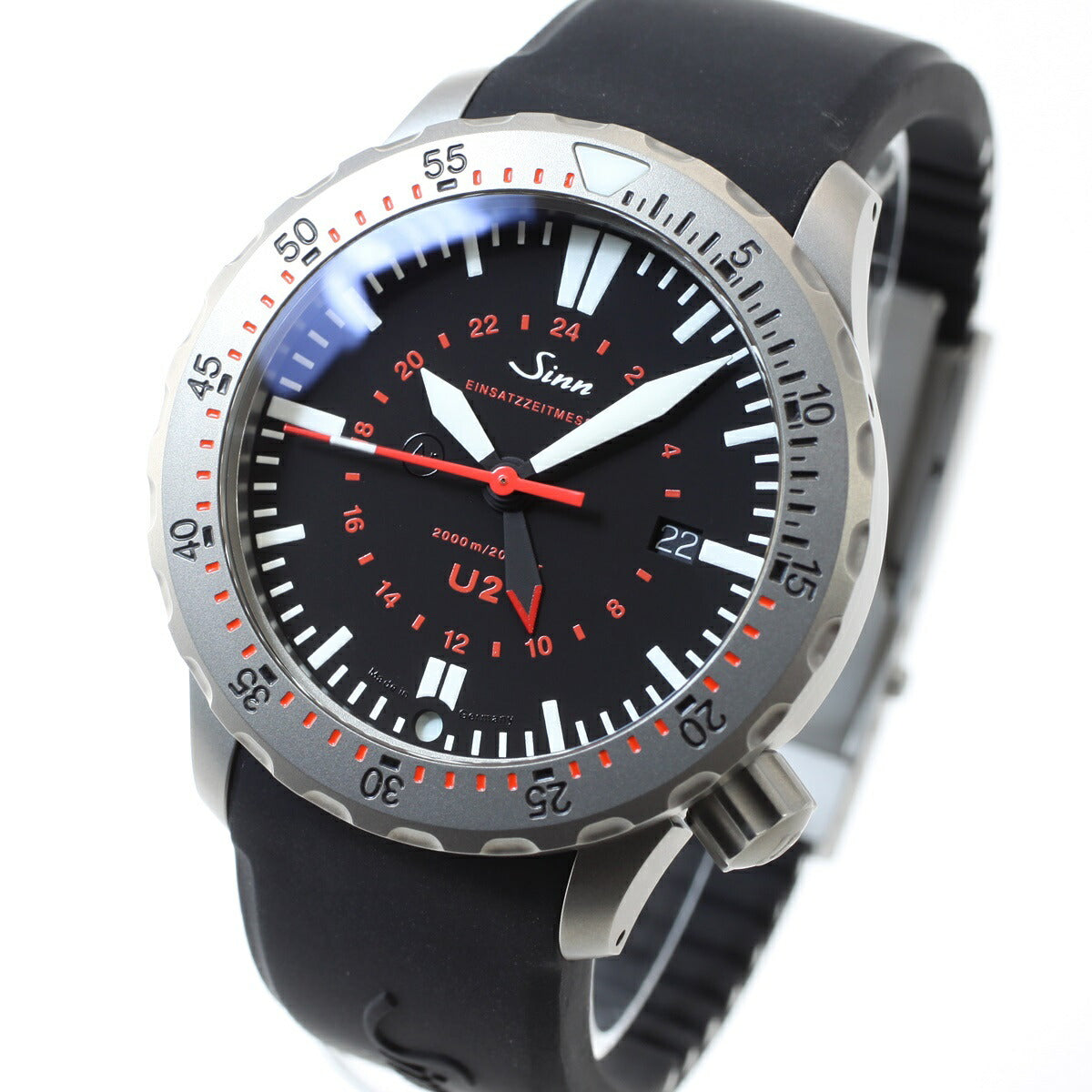 【60回分割手数料無料！】Sinn ジン U2（EZM5） 自動巻き 腕時計 メンズ Diving Watches ダイバーズウォッチ  シリコンストラップ ドイツ製