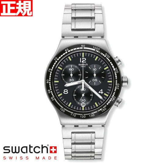 swatch スウォッチ 腕時計 メンズ ニューアイロニー クロノ ナイト・フライト New Irony Chrono NIGHT FLIGHT クロノグラフ YVS444GC