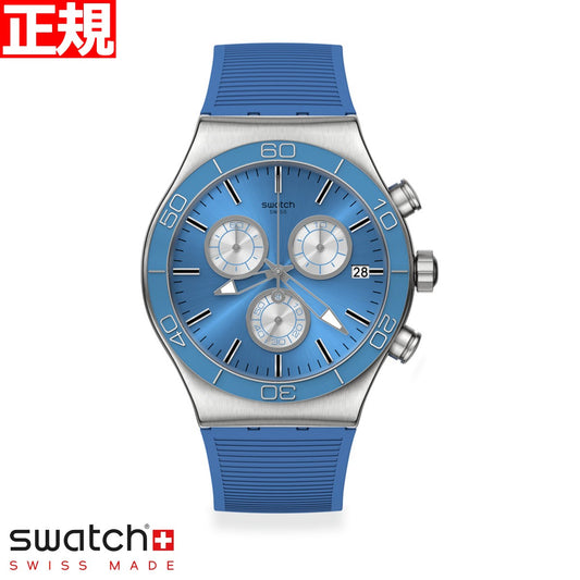 swatchスウォッチ腕時計メンズレディースニューアイロニークロノブルーNEWIRONYCHRONOBLUEISALLSWATCHPAY!YVS485【2022新作】