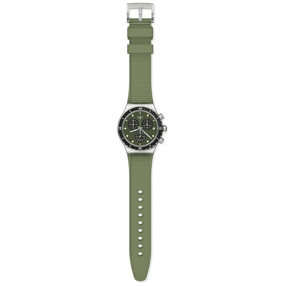 swatch スウォッチ 腕時計 メンズ レディース ニューアイロニー クロノ バックインカーキ NEW IRONY CHRONO BACK IN KHAKI YVS488